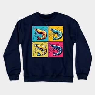 Pop Shrimp Art - Trendy Marine Life Crewneck Sweatshirt